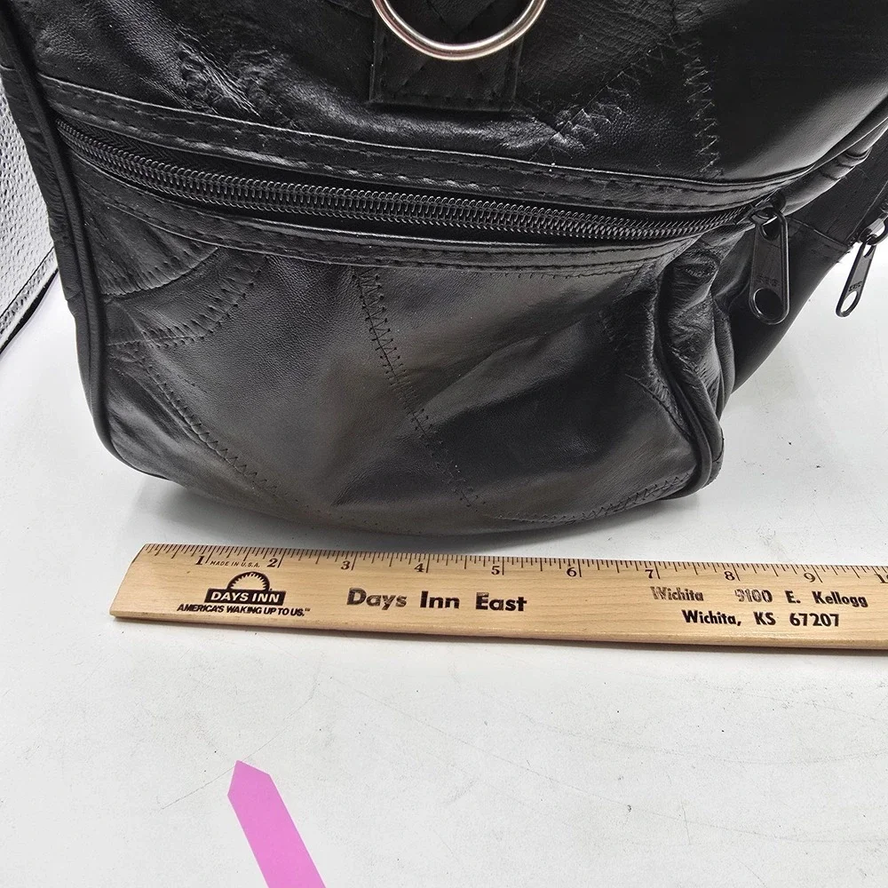 Bon Jovi Black Leather Duffel Bag‎ Carry-On Travel Overnight Heart & Dagger Logo
